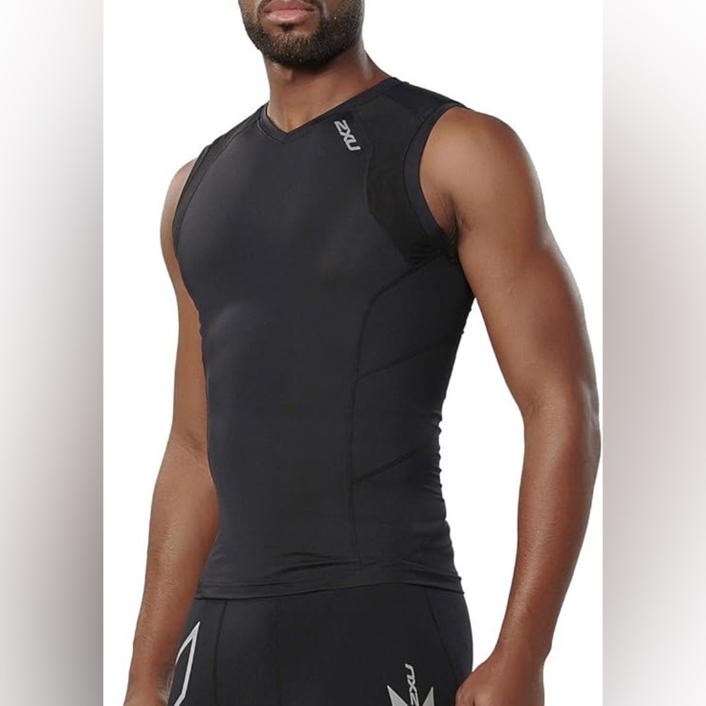 2XU Black Men's Sleeveless Compression Training Top